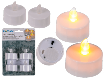 Tealight with warm white flickering LED