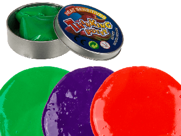 Colour changing putty in tin