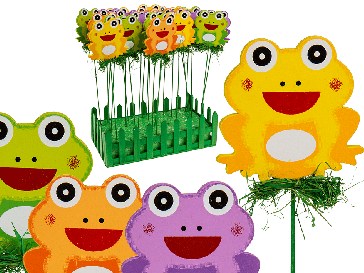 Zápich do kvetináča farebná žaba