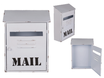 White metal letterbox