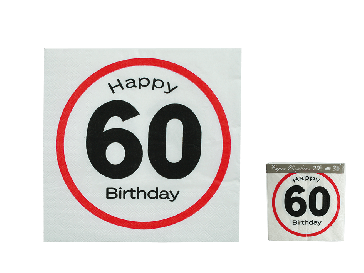 Papierové servítky  Happy Birthday - 60
