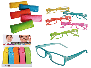 Reading glasses with plastic frame