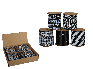 Black/white coloured ribbon