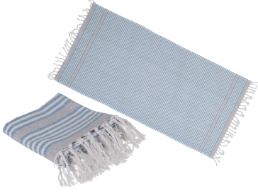 White/blue coloured Fouta Towel (for sauna & beach)