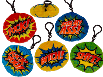 Plush hanger with slogans I Iwith sound & carabiner hook (incl. batteries) ca. 10 cm