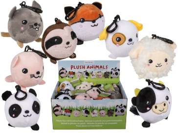 Plush animals with carabiner hook