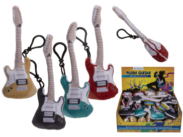 Plush guitar with carabiner hook &  sound (incl. batteries) ca. 17
