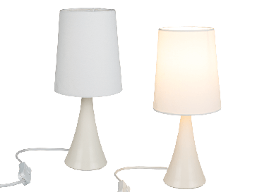 White plastic table lamp III