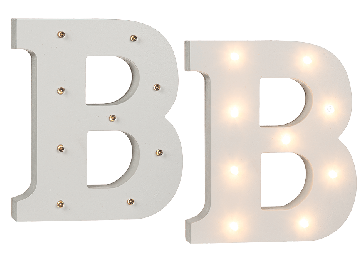 Osvetlené drevené písmeno B