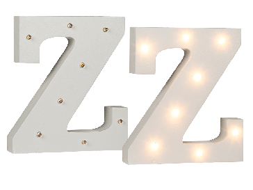 Osvetlené drevené písmeno Z