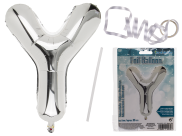 Silver coloured foil balloon