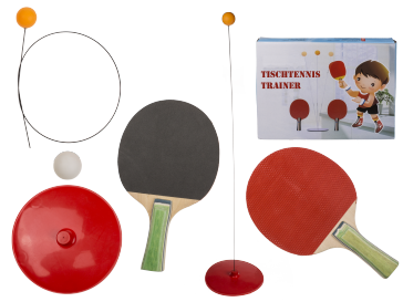 Table tennis trainer base with 2 rackets & 3 table tennis balls