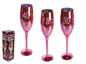 Ružový narodeninový pohár na šampanské 