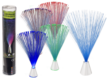 Fibreglass light with LED (incl. batteries) in plastic box