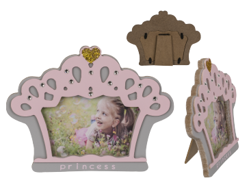 Pink/grey wooden photo frame