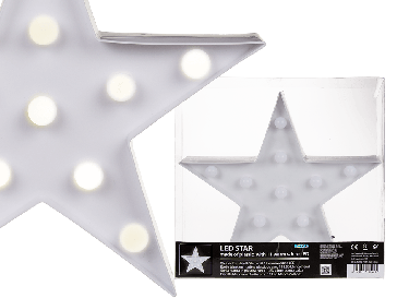 Biela plastová LED hviezda
