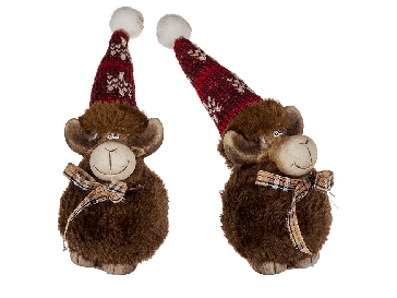Brown ceramic/woolen rendeer