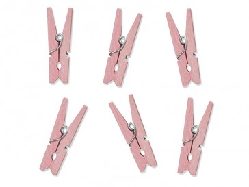Wooden Pegs, pink, 1pack