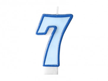 Birthday candle Number 7, blue, 1piece