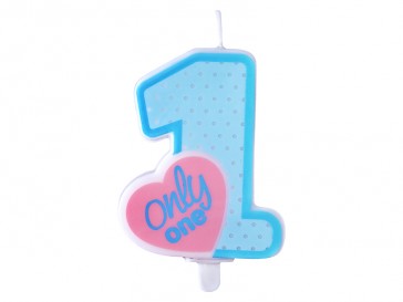 Birthday candle Only One, sky-blue, 1piece