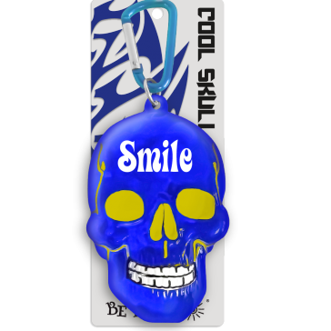 Kľúčenka lebka Smile modrá