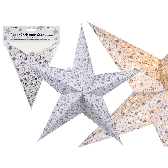 Vianočná papierová hviezda so striebornými hviezdičkami