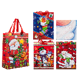 Vianočná darčeková taška s trblietkami 18x8x24cm
