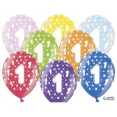 Silný metalický balón k 1. narodeninám mix 6ks, 30 cm