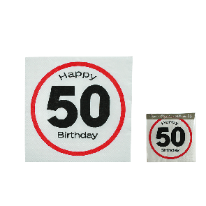 Servítky Happy Birthday s číslom 50