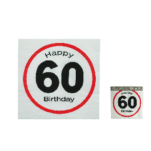 Papierové servítky  Happy Birthday - 60
