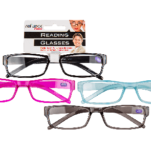 Reading glasses with plastic frame