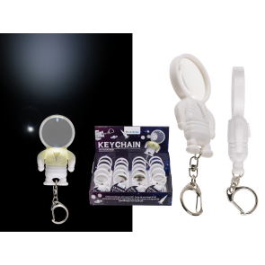 Metal keychain with magnifier & LED