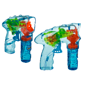 Plastic Bubble Gun with Light & ca. 56 ml bubble liquid