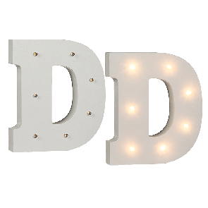 Osvetlené drevené písmeno D