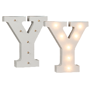 Osvetlené drevené písmeno Y