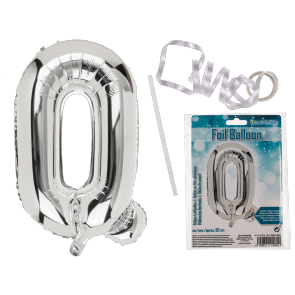 Silver coloured foil balloon