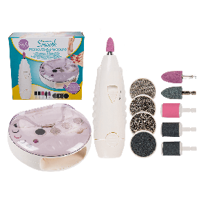 Manicure & pedicure set with integrated nail dryer