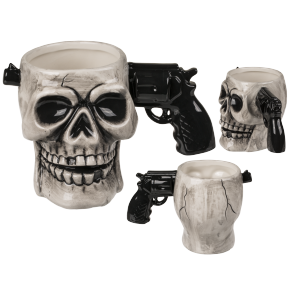 Ceramic mug with gun handle