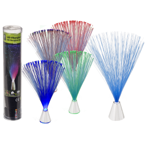 Fibreglass light with LED (incl. batteries) in plastic box