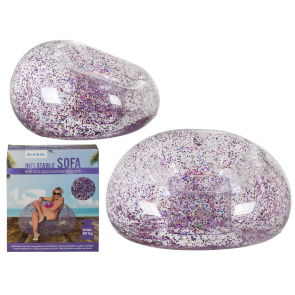 Inflatable Sofa with rose gold holographic glitter filling