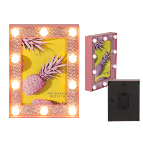 Illuminated plastic photo frame