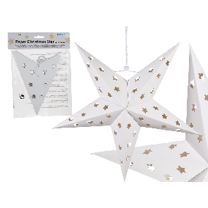 Vianočná papierová hviezda s vyrezanými hviezdičkami