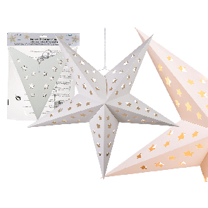 Vianočná papierová hviezda s LED 60 cm