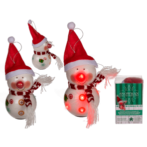 Snowman with hat & 6 flashing LED