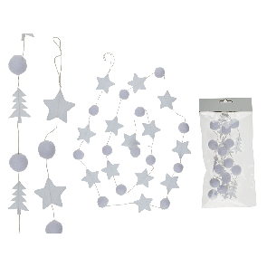 White felt garland with stars & trees