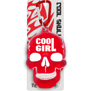 Kľúčenka lebka Cool girl červená