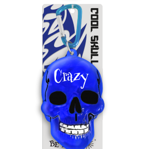 Kľúčenka lebka Crazy modrá