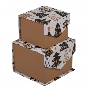 Golden hinged gift box