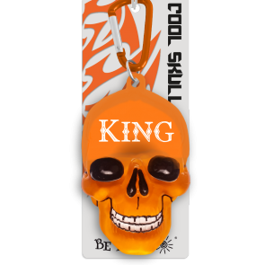 Kľúčenka lebka King oranžová