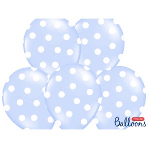 Balloons 30cm, Dots, Pastel Baby Blue, 50pcs